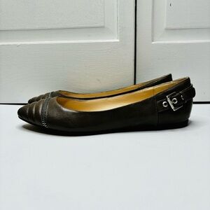NINE WEST Savory Le Brown Pointed Toe Flats Size 9M